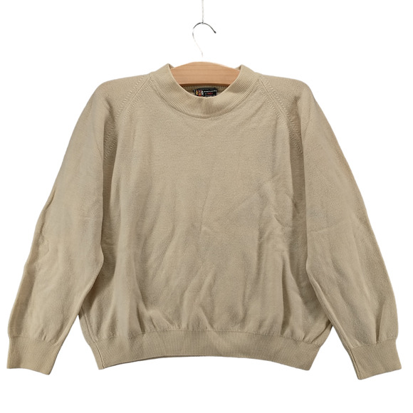 Wolf & Dessauer Men's Sweater Tan M High Neck Pullover Long Sleeve Knit Comfort - Picture 1 of 13